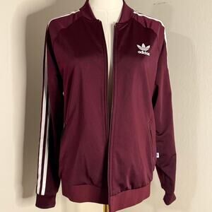 Burgundy adidas track jacket trackjacket